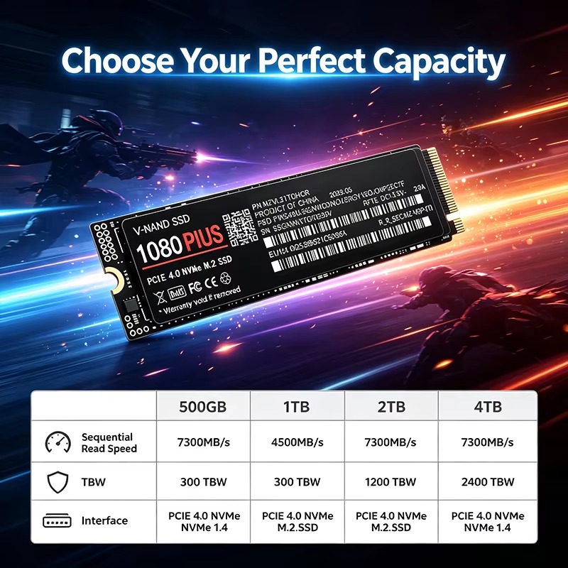 SSD NVMe M.2 pour jeux, 1080 P - M.2 Nvme 4Tb Pcie 4.0 Ssd avis et prix